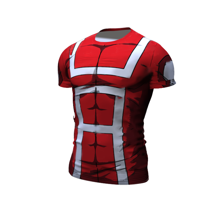 BJJ Rash Guard My Hero Academia Compression 'UA Uniform | Red' Premium Short Sleeve Rashguard