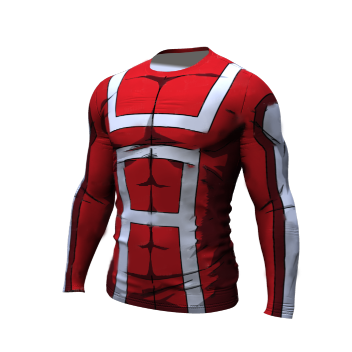 BJJ Rash Guard My Hero Academia Compression 'UA Uniform | Red' Premium Long Sleeve Rashguard