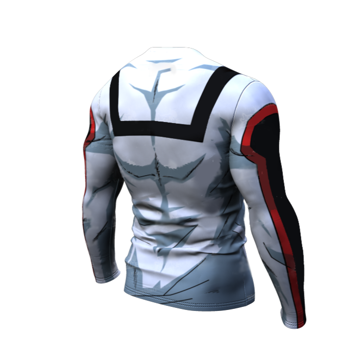 BJJ Rash Guard My Hero Academia Compression 'UA Uniform | White' Premium Long Sleeve Rashguard