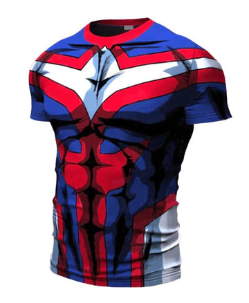 BJJ Rash Guard My Hero Academia 'All Might' Short Sleeve Compression RashGuard