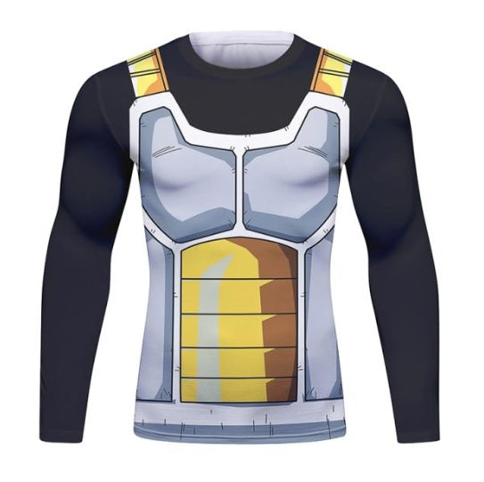 BJJ Rash Guard Dragon Ball Z 'Onyx Vegeta' Long Sleeve Elite Rashguard