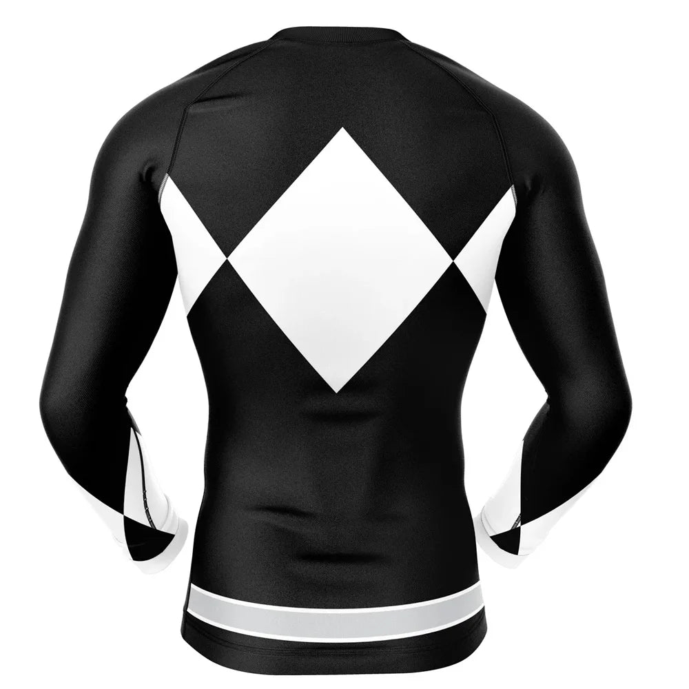 Kids Power Rangers 'Black Ranger' Long Sleeve Compression Rashguard