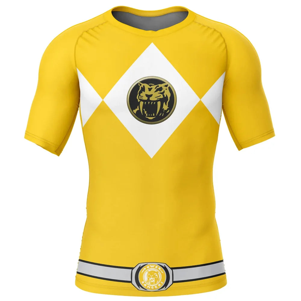 Power Rangers 'Yellow Ranger' Short Sleeve Compression Rashguard