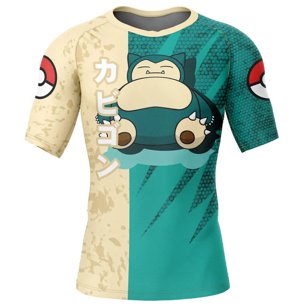 Kids Pokemon 'Snorlax' Short Sleeve Compression Rashguard