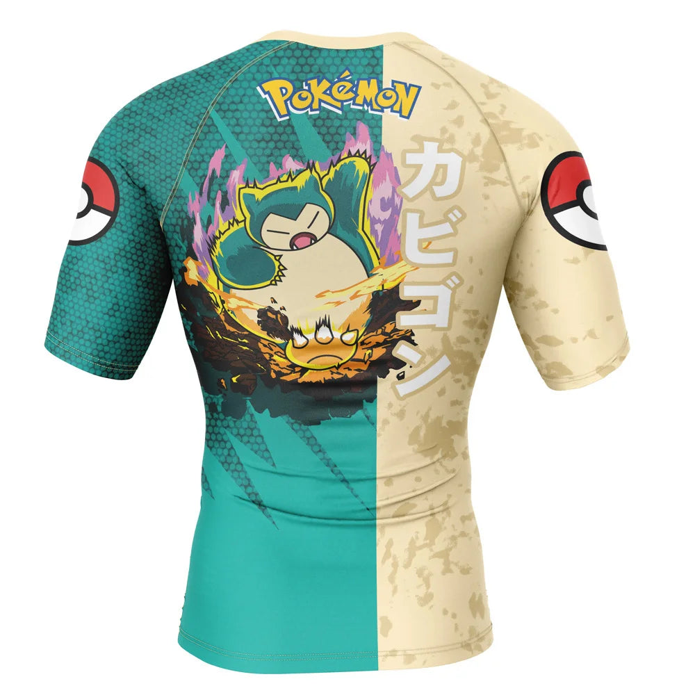 Kids Pokemon 'Snorlax' Short Sleeve Compression Rashguard