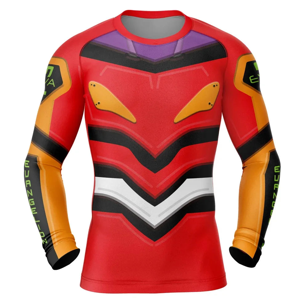 Evangelion Unit-02 Long Sleeve Compression Rashguard