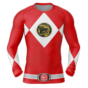 Kids Power Rangers 'Red Ranger' Long Sleeve Compression Rashguard