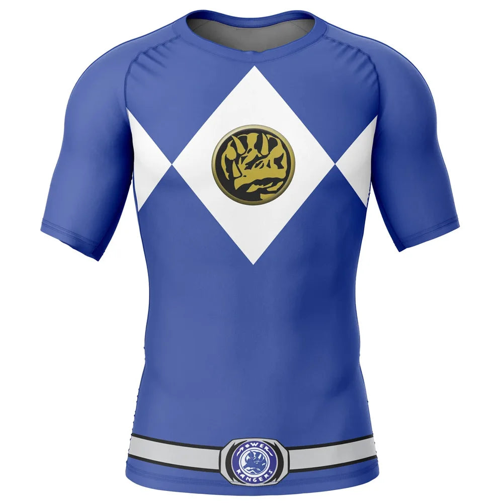 Power Rangers 'Blue Ranger' Short Sleeve Compression Rashguard