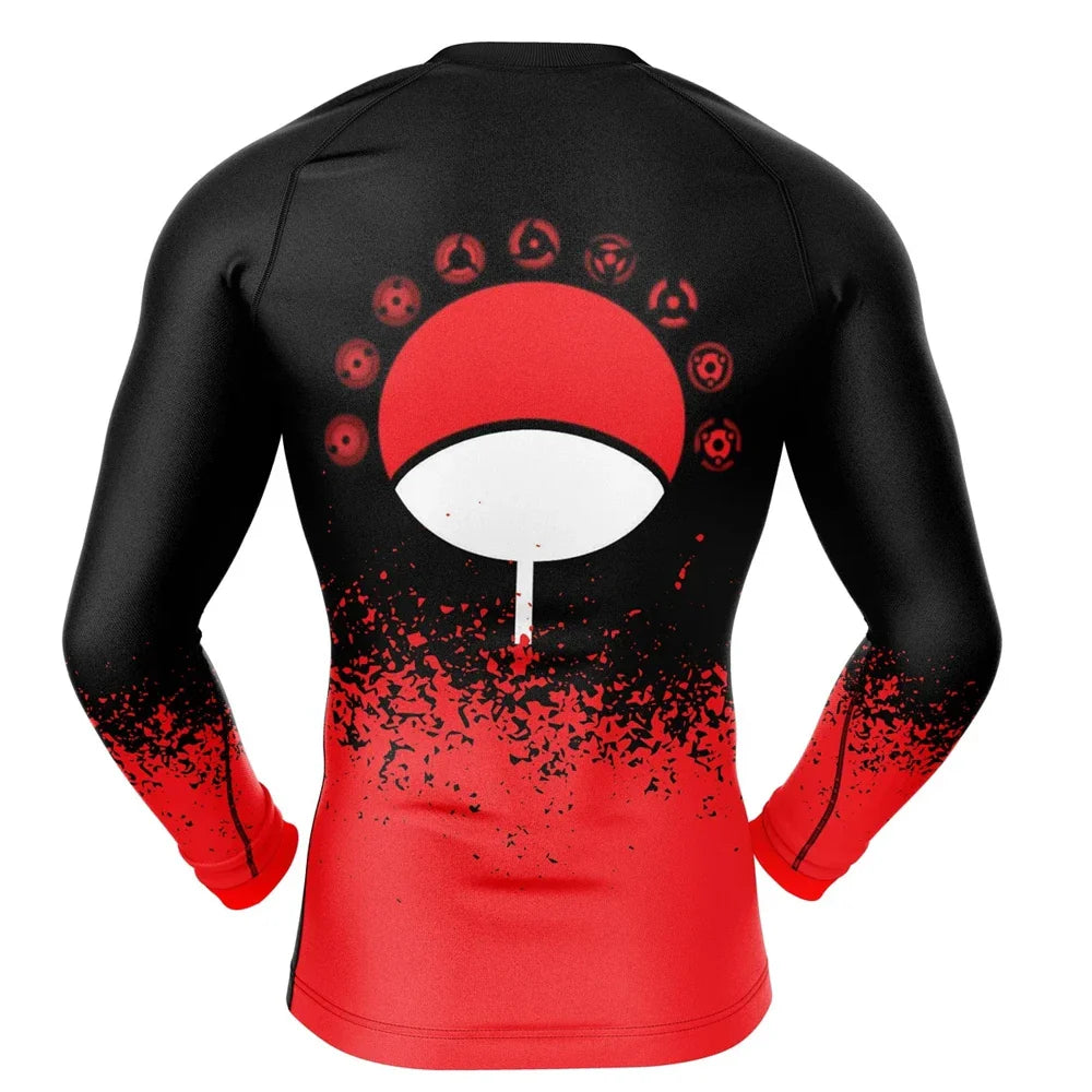 BJJ Rash Guard Kids Naruto 'Sharingan' Long Sleeve Compression Rashguard