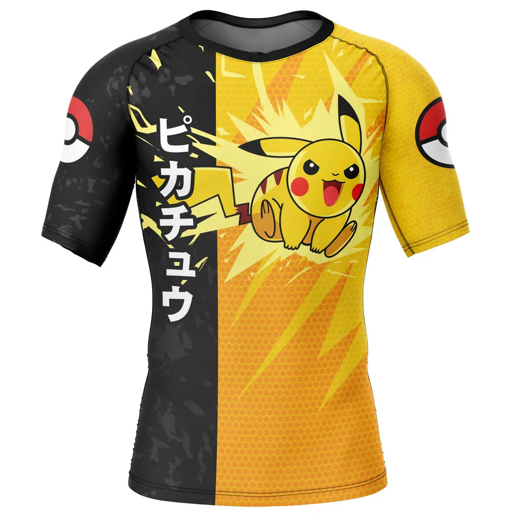 Kids Pokemon 'Pikachu | Pika Pika' Short Sleeve Compression Rashguard