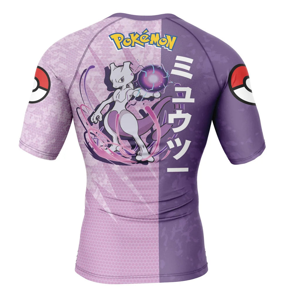 Kids Pokemon 'Mewtwo' Short Sleeve Compression Rashguard