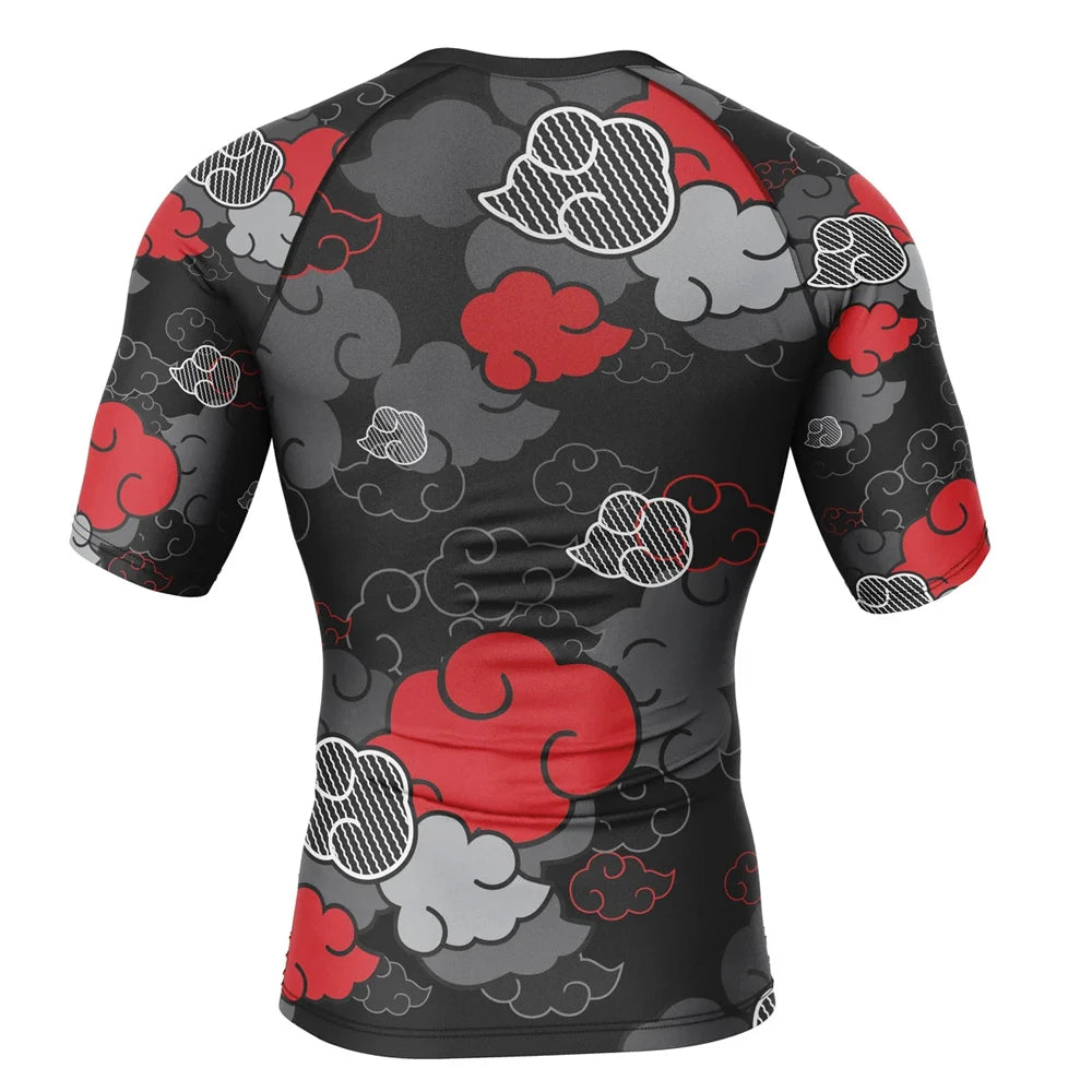 Naruto 'Akatsuki | Monochrome' Short Sleeve Compression Rashguard