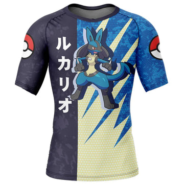 Kids Pokemon 'Lucario' Short Sleeve Compression Rashguard