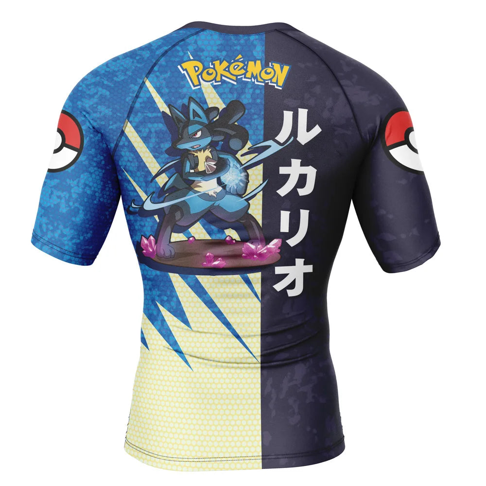 Kids Pokemon 'Lucario' Short Sleeve Compression Rashguard