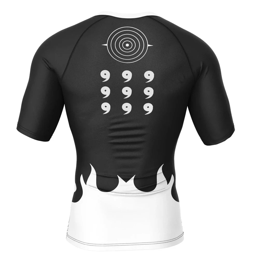 Kids Naruto '6 Paths | Monochrome' Short Sleeve Compression Rashguard