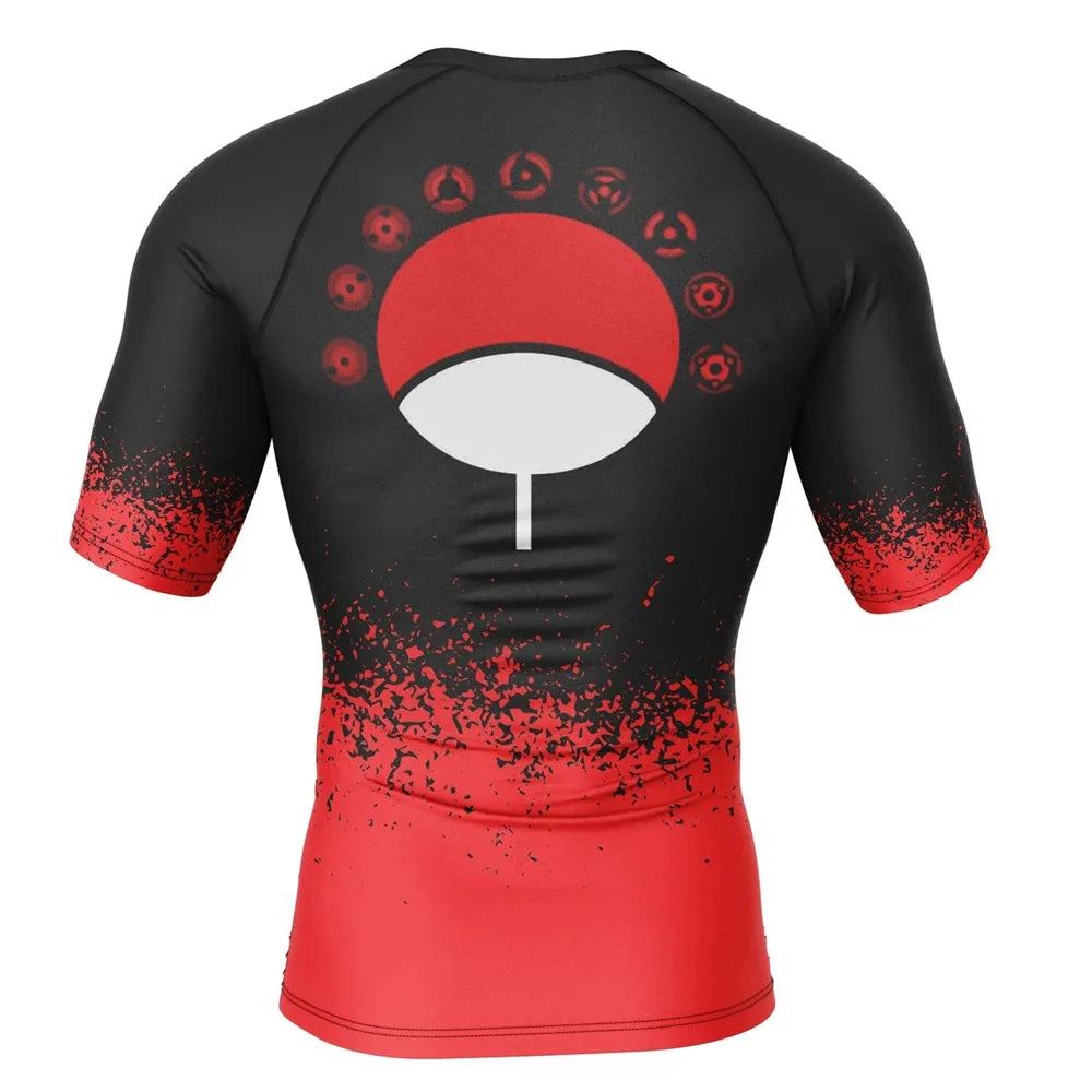 BJJ Rash Guard Kids Naruto 'Sharingan' Short Sleeve Compression Rashguard