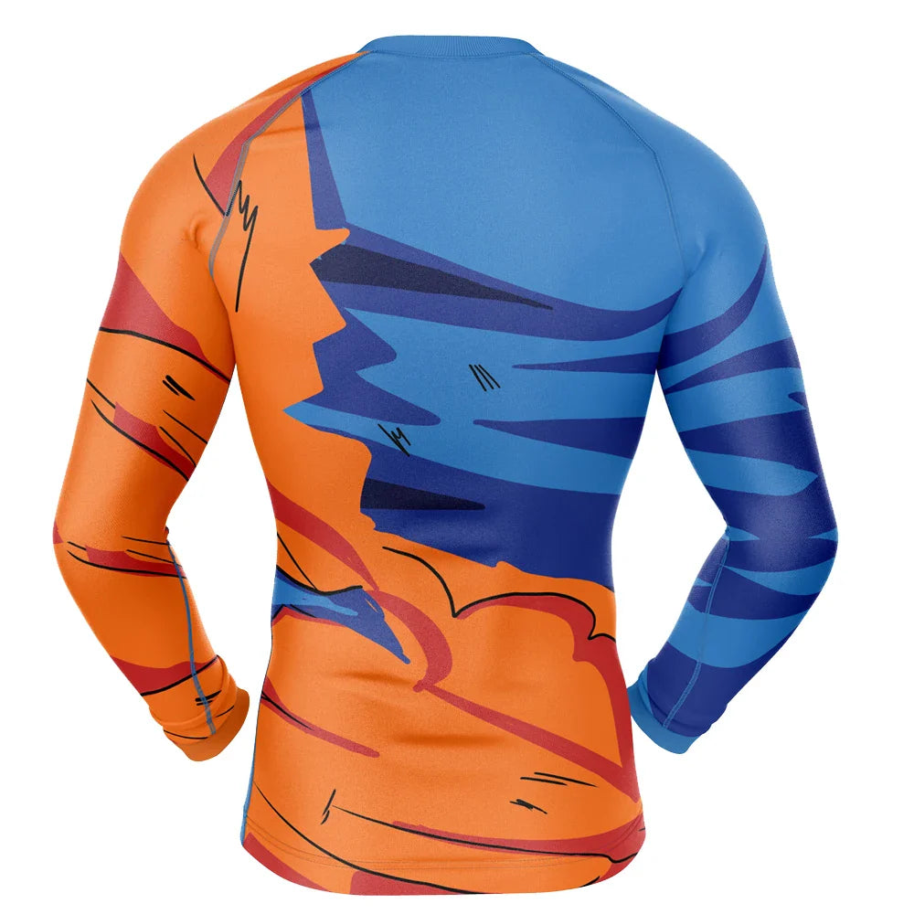 BJJ Rash Guard Dragon Ball Z 'Goku | Battle' Long Sleeve Compression Rashguard