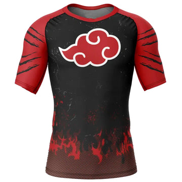 Kids Naruto 'Red Cloud' Short Sleeve Compression Rashguard