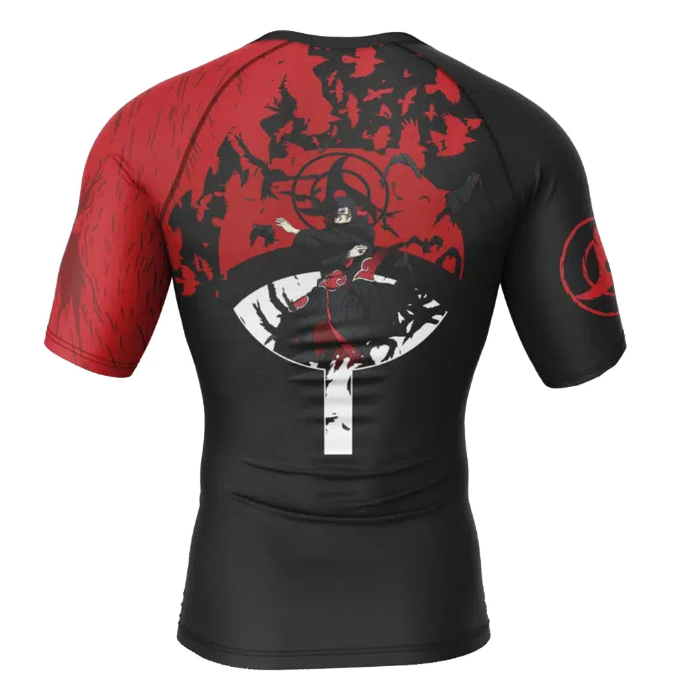 Kids Naruto 'Itachi Uchiha | Summoning Crow' Short Sleeve Compression Rashguard