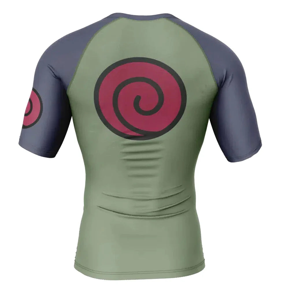 BJJ Rash Guard Naruto 'Konohagakure' Short Sleeve Compression Rashguard