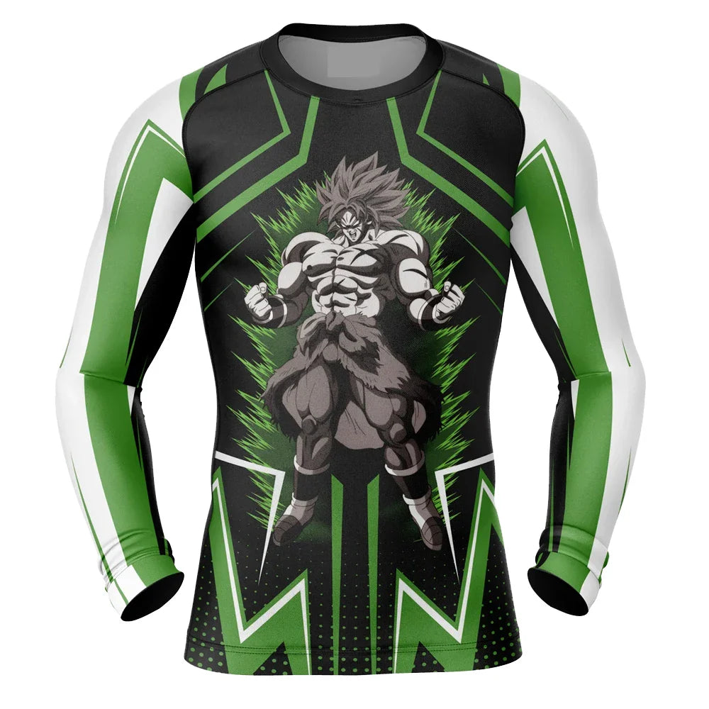 BJJ Rash Guard Dragon Ball Z 'Broly's Gym' Long Sleeve Compression Rashguard