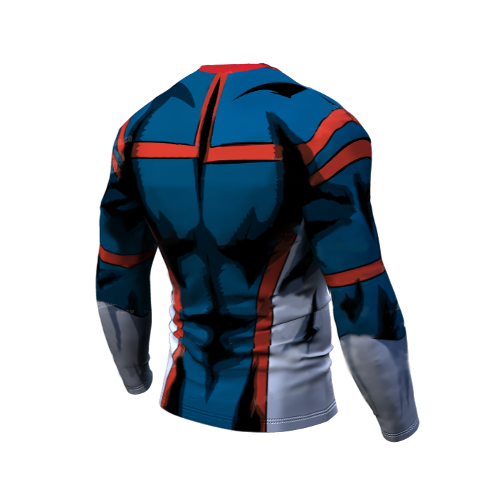 BJJ Rash Guard My Hero Academia Compression 'Young Might' Premium Long Sleeve Rashguard