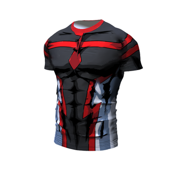 BJJ Rash Guard My Hero Academia Compression 'Young Might | Grey' Premium Short Sleeve Rashguard