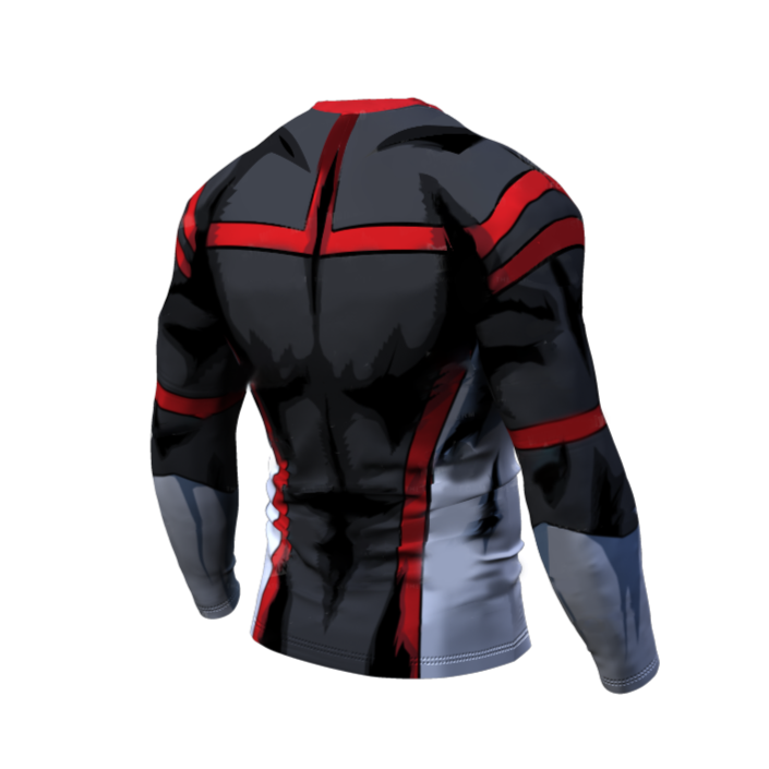 BJJ Rash Guard My Hero Academia Compression 'Young Might | Grey' Premium Long Sleeve Rashguard