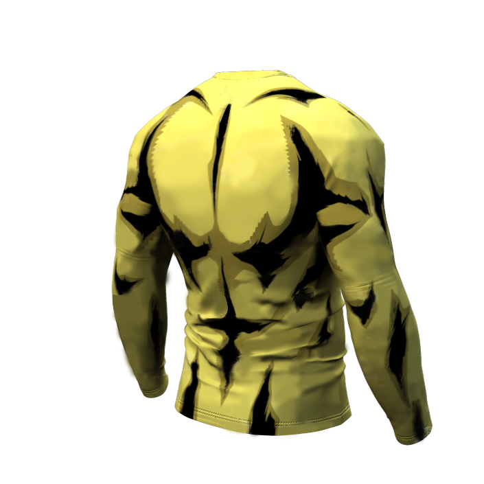 BJJ Rash Guard My Hero Academia Compression 'Plus Ultra Yellow' Premium Long Sleeve Rashguard