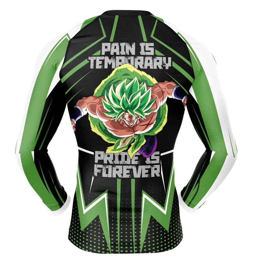 BJJ Rash Guard Dragon Ball Z 'Broly's Gym' Long Sleeve Compression Rashguard