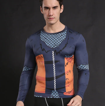 BJJ Rash Guard Teen Naruto 'Battle Damaged Armor' Long Sleeve Compression Rash Guard