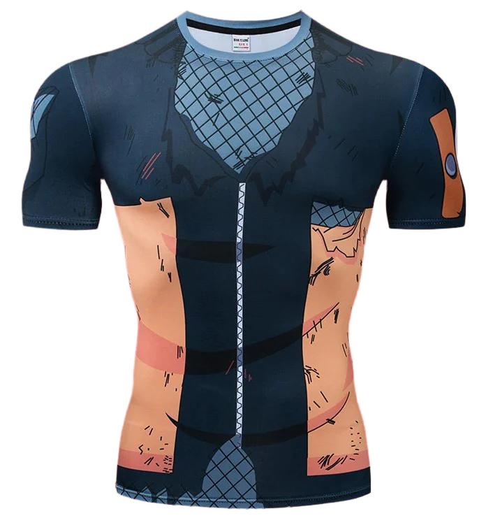 BJJ Rash Guard Teen Naruto 'Battle Damage' Short Sleeve Compression Rash Guard