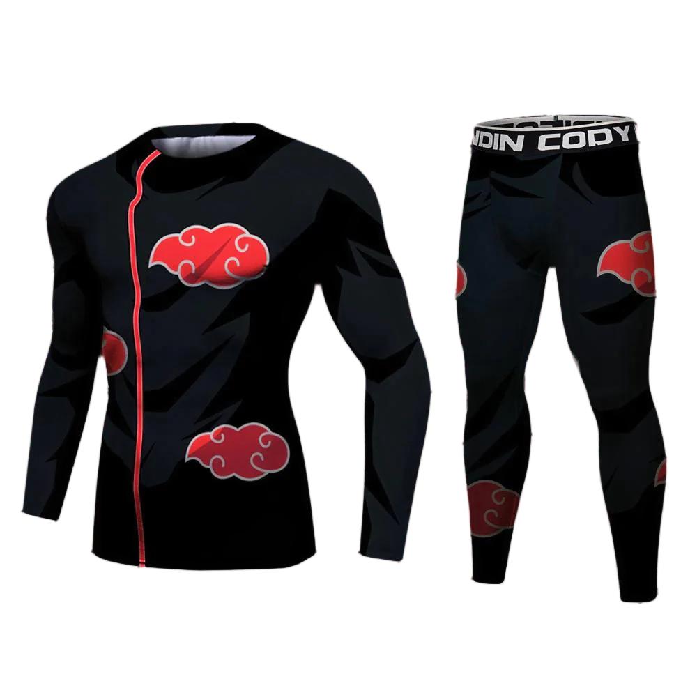 BJJ Rash Guard Naruto 'Akatsuki' Elite Long Sleeve Compression Rash Guard Set