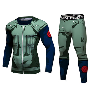 BJJ Rash Guard Naruto 'Kakashi' Elite Long Sleeve Compression Rash Guard Set