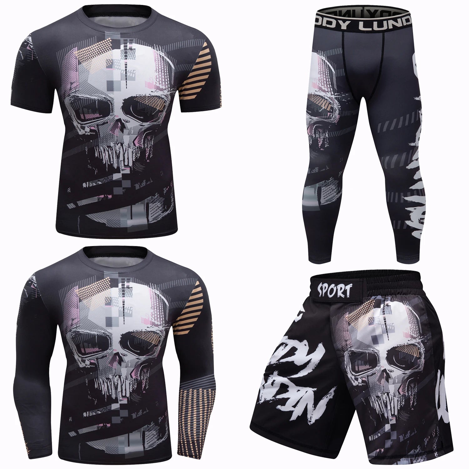 Skull Compression 'Castle' Long Sleeve 4 Piece Compression Set