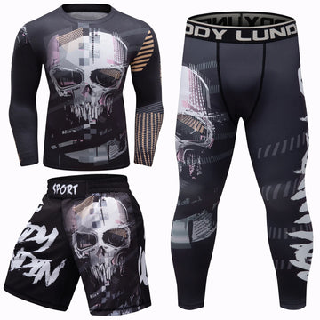 Skull Compression 'Castle' Long Sleeve 3 Piece Compression Set