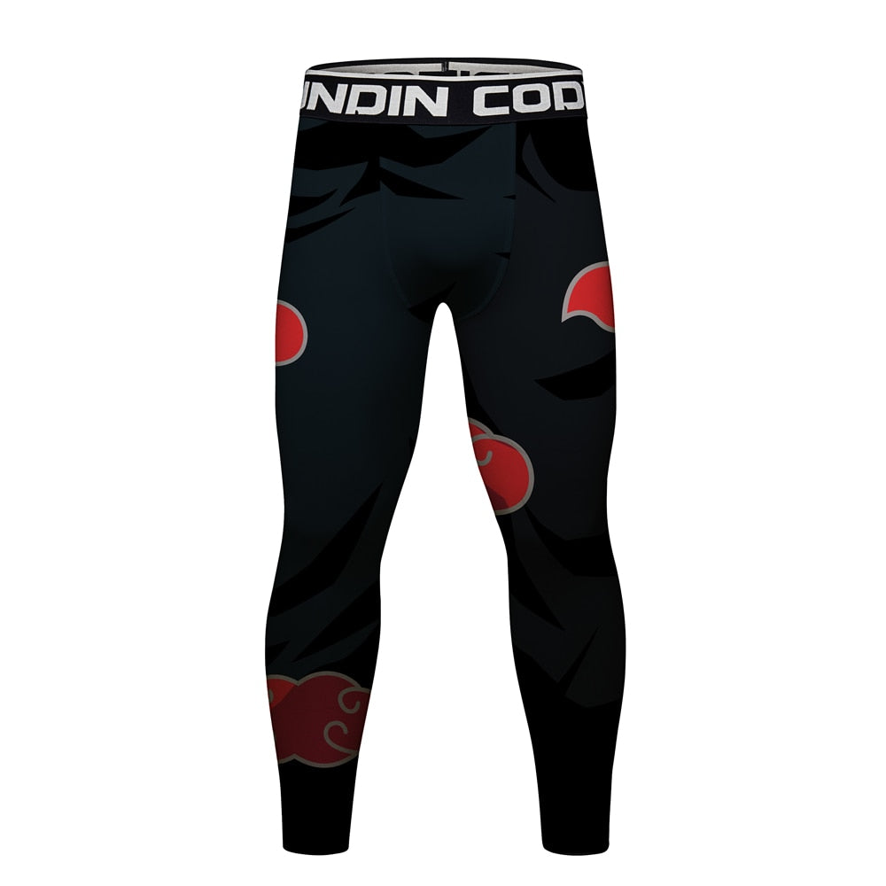 BJJ Rash Guard Men's Naruto 'Akatsuki' Elite Leggings Compression Spats