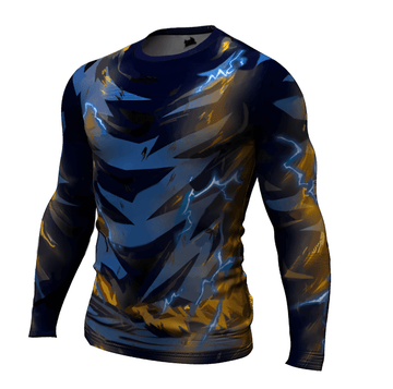 BJJ Rash Guard Dragon Ball Z Compression 'Battle Damaged Super Saiyan 2 | Goku' Premium Long Sleeve Rashguard