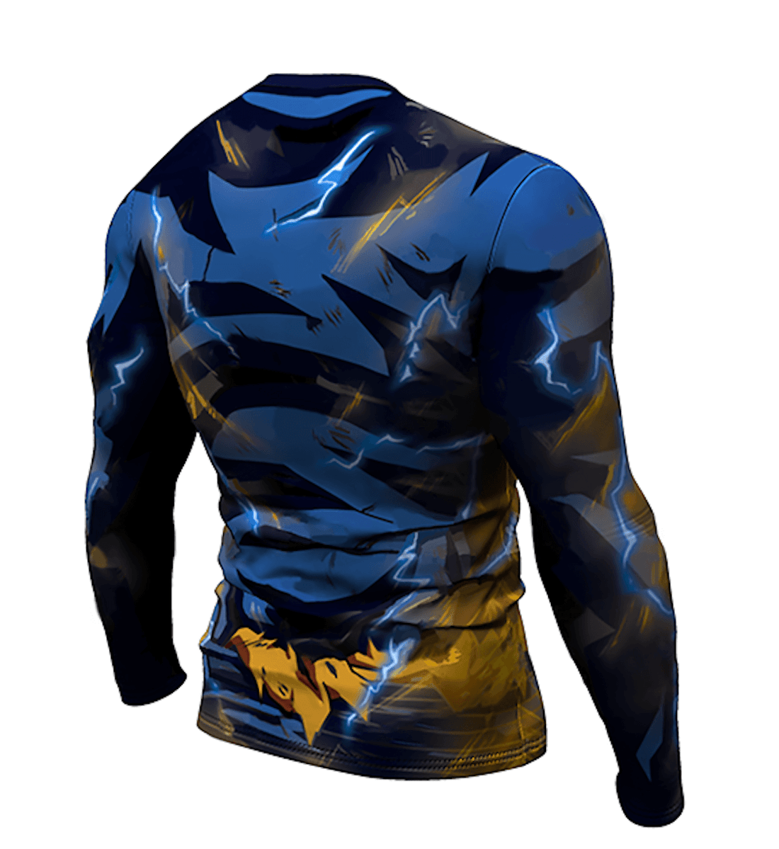 BJJ Rash Guard Dragon Ball Z Compression 'Battle Damaged Super Saiyan 2 | Goku' Premium Long Sleeve Rashguard