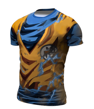 BJJ Rash Guard Dragon Ball Z Compression 'Super Saiyan 2 | Goku' Premium Short Sleeve Rashguard