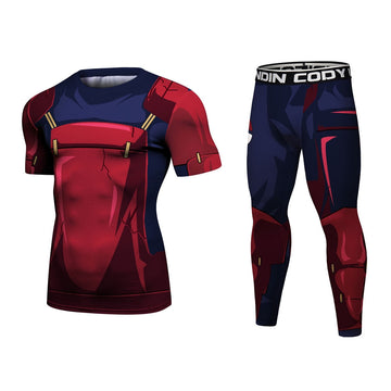 BJJ Rash Guard Naruto 'Madara' Elite Short Sleeve Compression Rash Guard Set