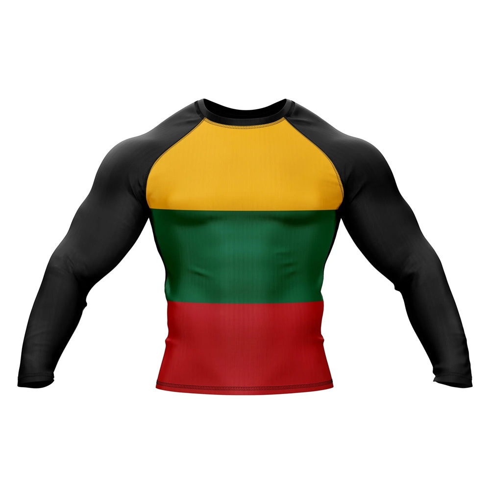 Lithuania Flag Long Sleeve Compression Rashguard