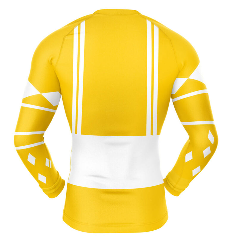 Kids Power Rangers 'Yellow Ranger | Bear | Ninjetti' Long Sleeve Compression  Rashguard