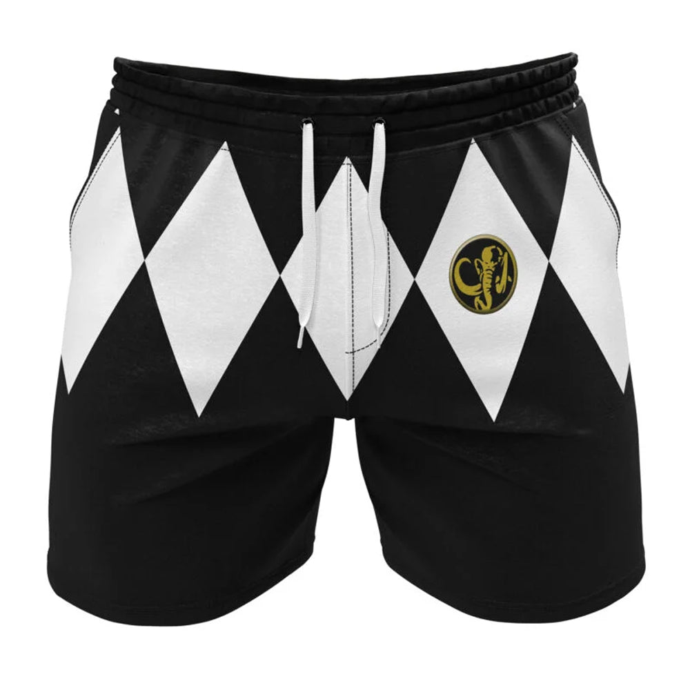 Kids Power Rangers 'Black Ranger' Gym Shorts