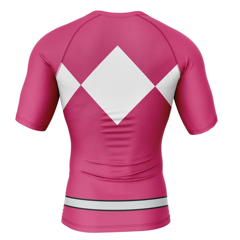 Kids Power Rangers 'Pink Ranger' Short Sleeve Compression Rashguard