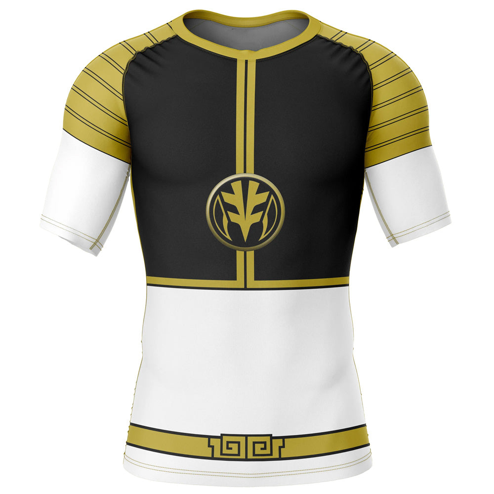 Kids Power Rangers 'White Ranger' Short Sleeve Compression Rashguard