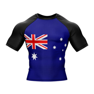 Australian Flag Short Sleeve Compression Rashguard