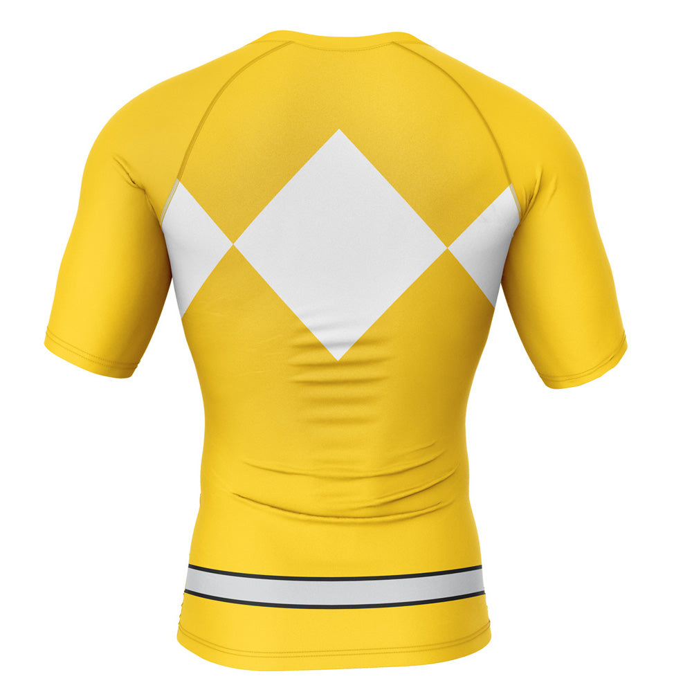 Kids Power Rangers 'Yellow Ranger' Short Sleeve Compression Rashguard