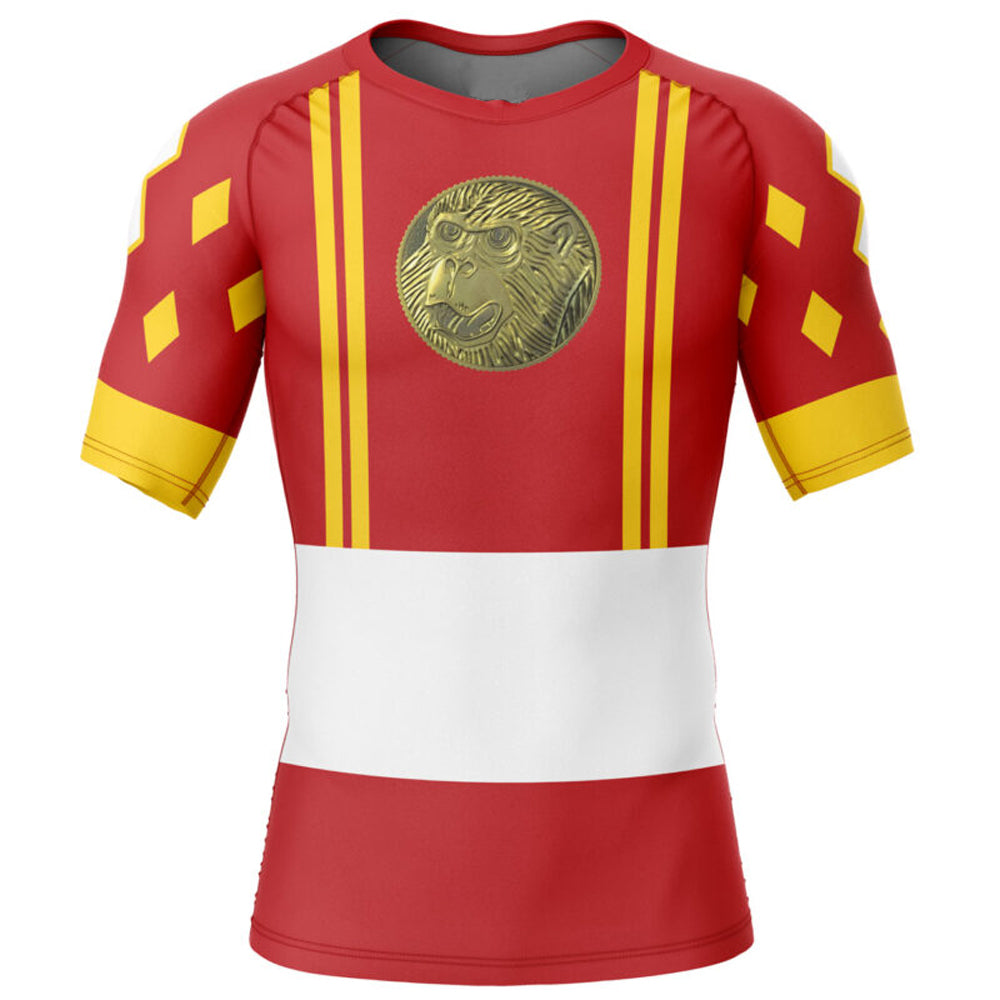 Kids Power Ranges 'Red Ranger | Ape | Ninjetti' Compression Short Sleeve Rashguard