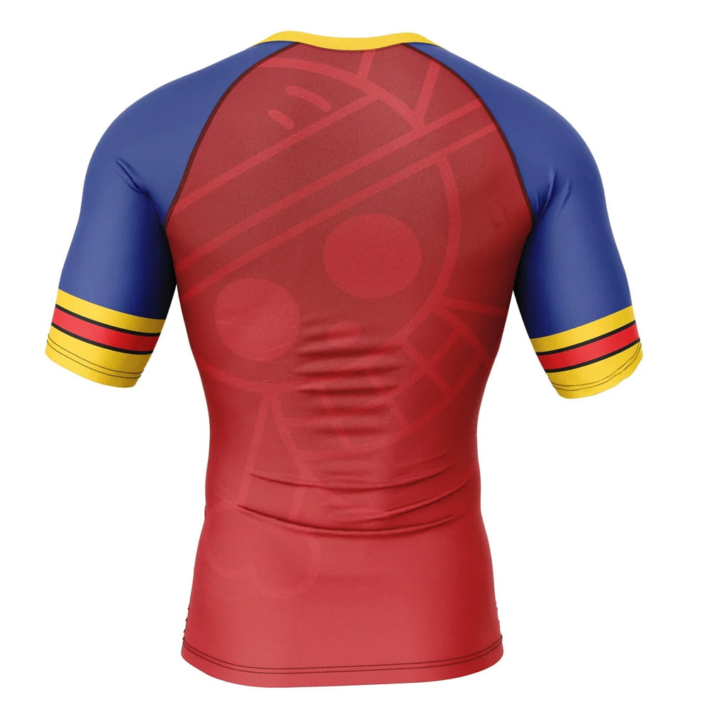 One Piece 'Straw Hat Logo' Short Sleeve Compression Rashguard